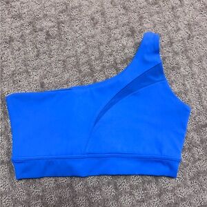 BuffBunny Blue One-Shoulder Sports Bra